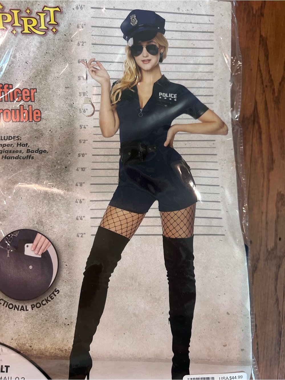 Spirit Women’s Navy Police Romper Costume